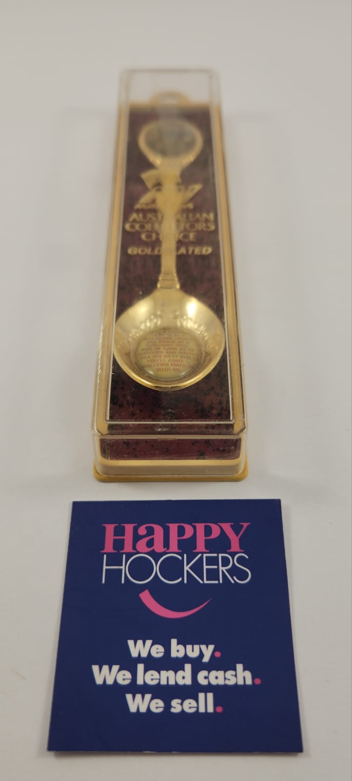 MURRAY VIEWS GOLD PLATED COLLECTIBLE TEASPOON, WALTZING MATILDA