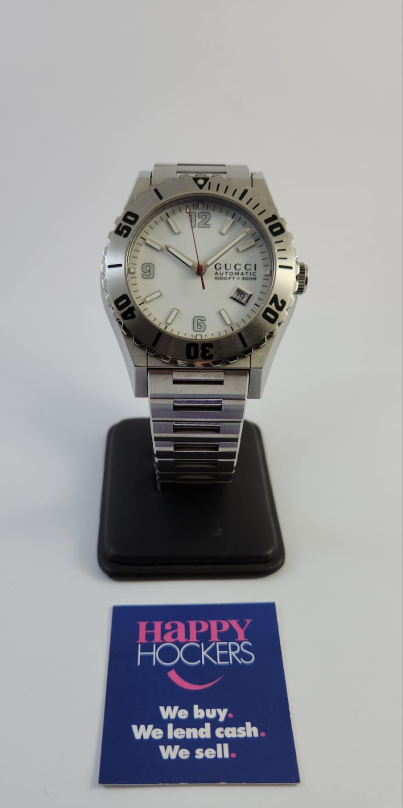 GUCCI WATCH MODEL: PANTHEON 115.2. 43MM STAINLESS STEEL CASE. SWISS MADE AUTOMATIC