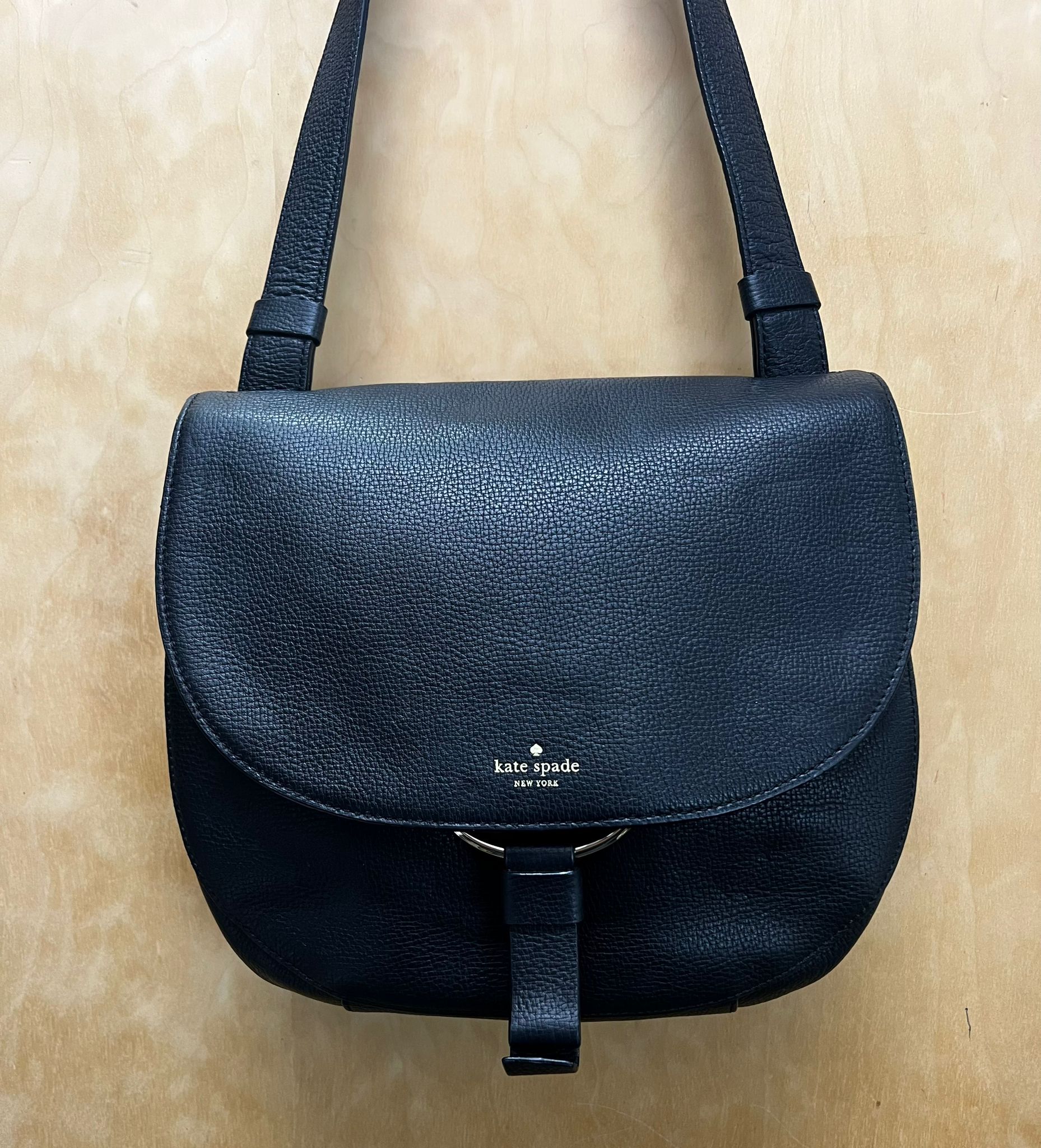 KATE SPADE NEW YORK BLACK LEATHER SHOULDER BAG