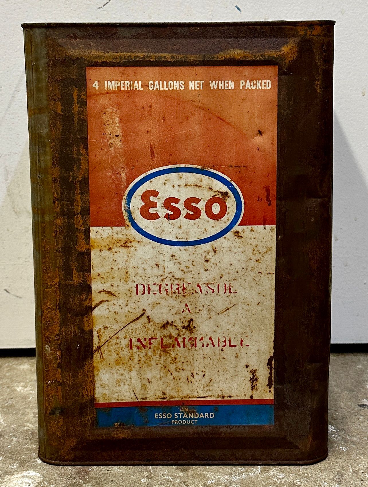 VINTAGE ESSO STANDARD 4 IMPERIAL GALLONS OIL DRUM