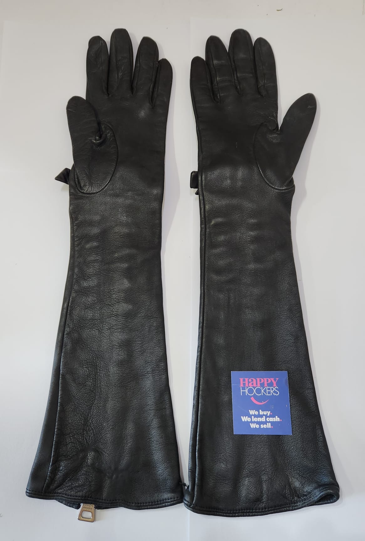 PRADA ELBOW LENGTH GLOVES. 100% LAMBSKIN AND SILK