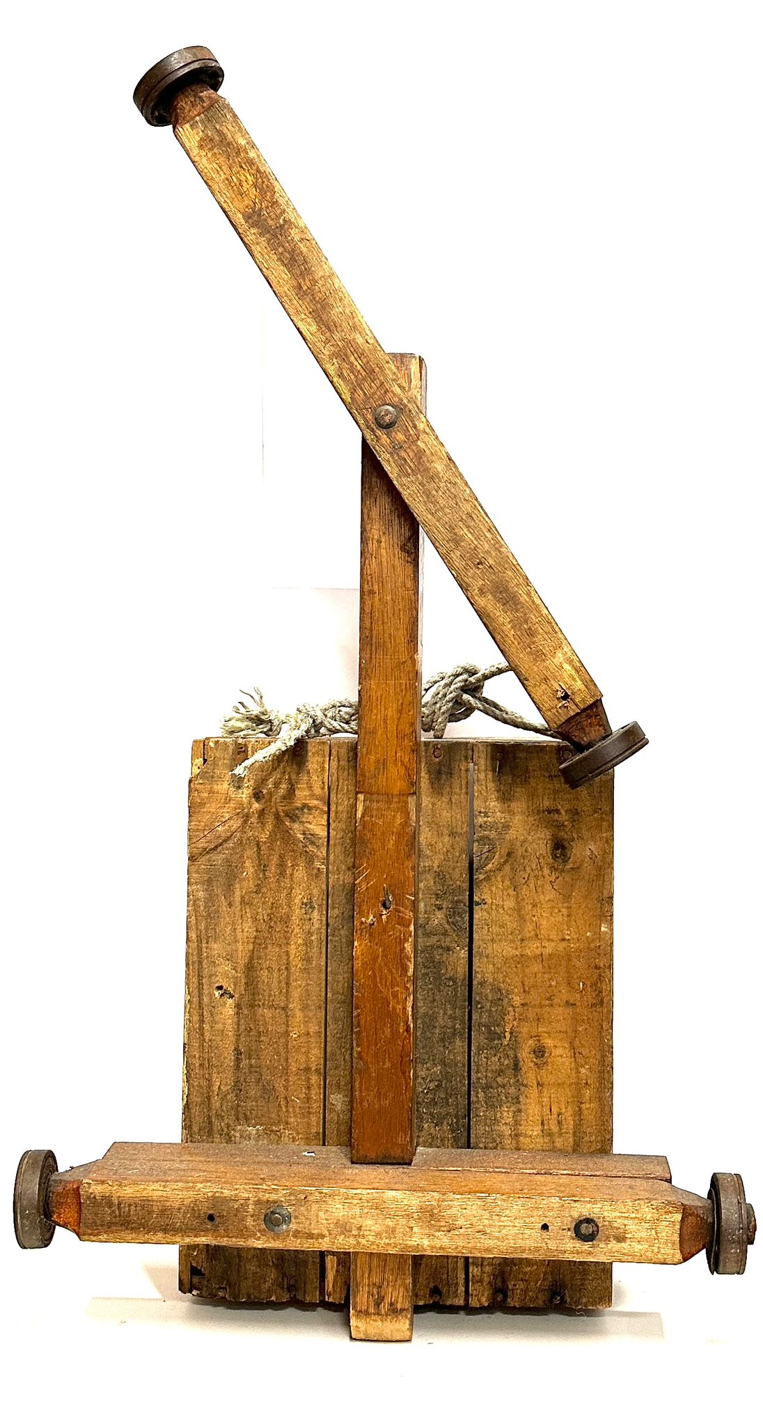 VINTAGE DECORATIVE HAND MADE WOODEN BILLY CART MADE FROM A CHEESE CRATE