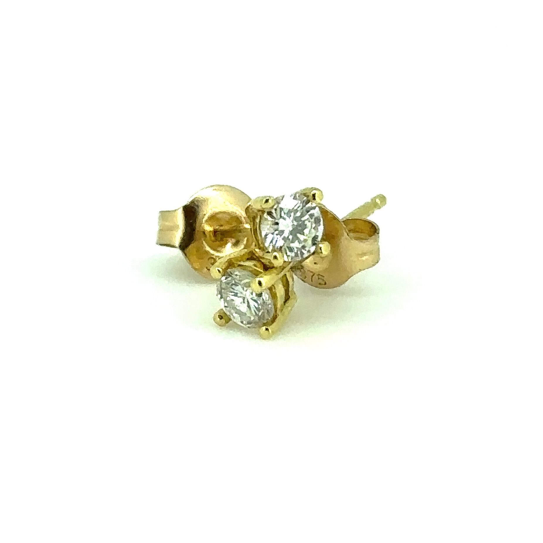 9CT YELLOW GOLD DIAMOND STUD EARRINGS CLAW SET