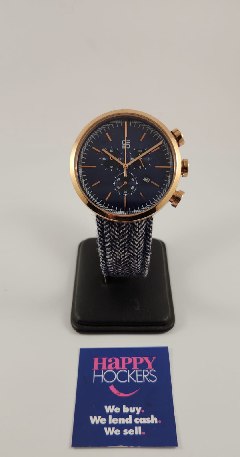 SIE WATCH. 43MM ROSE COLOURED STAINLESS STEEL CASE, STAINLESS STEEL CASE BACK. QUARTZ CHRONOGRAPH