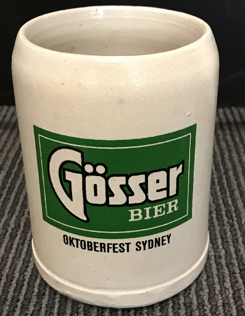 VINTAGE GOSSER BIER HANDMADE OKTOBERFEST SYDNEY 0.5 LITRE BEER STEIN