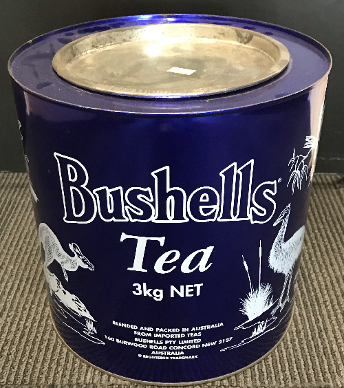 BUSHELLS VINTAGE TEA TIN WITH AUSTRALIAN FAUNA DEPICTED ON TIN