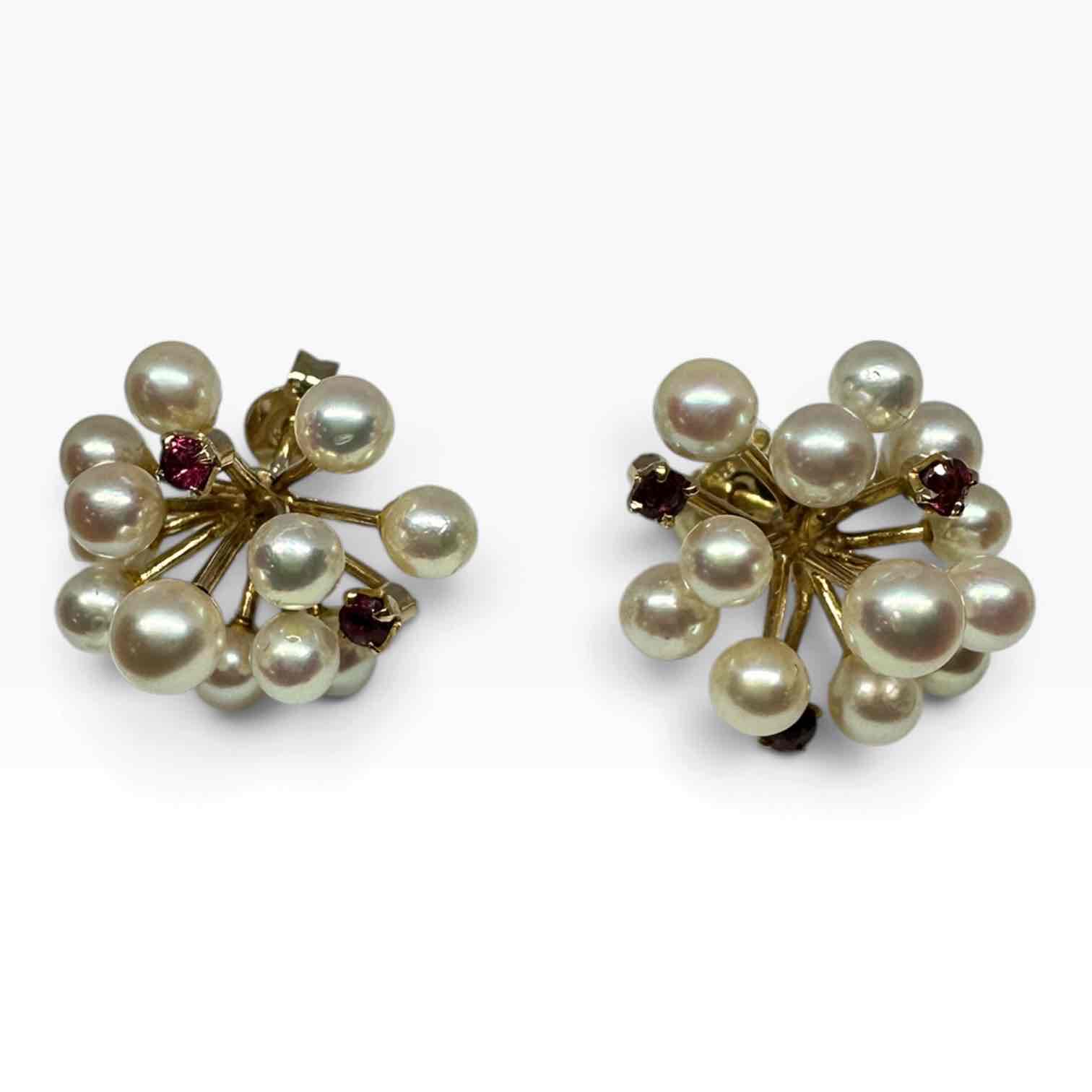 9CT YELLOW GOLD FLORAL CLUSTER STUD EARRINGS