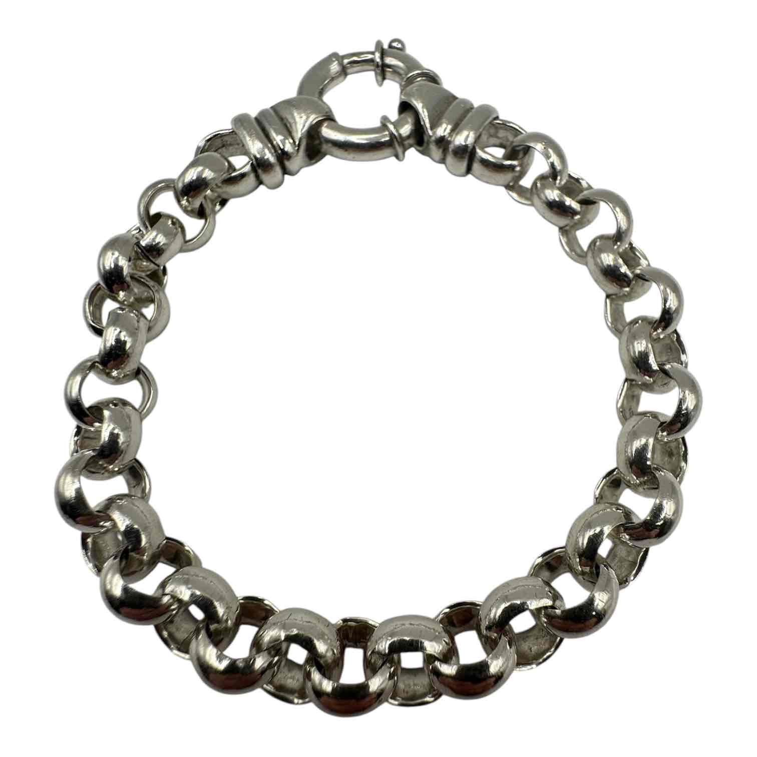 925CT SILVER BELCHER BRACELET 21CM 47.7GMS