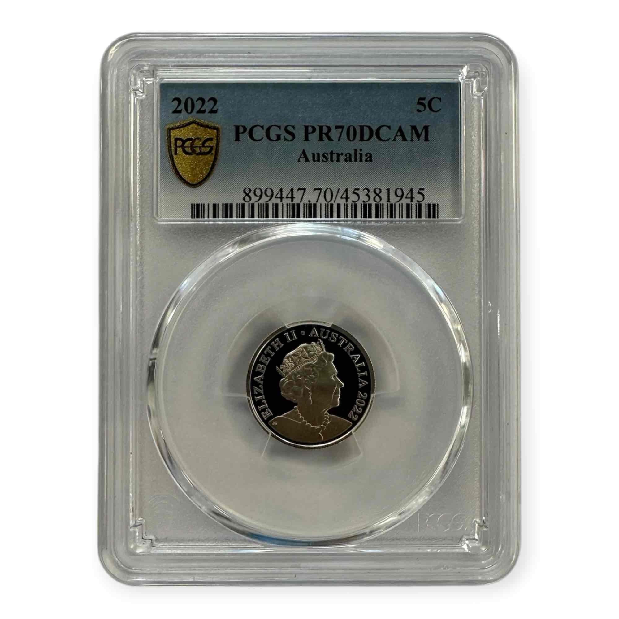 2022 Australian 5 Cent Proof Coin – PCGS PR70DCAM