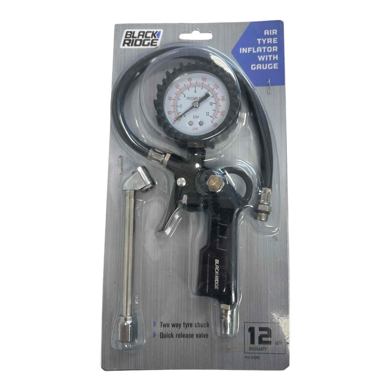 BLACK RIDGE AIR TYRE INFLATOR WITH CAUGE