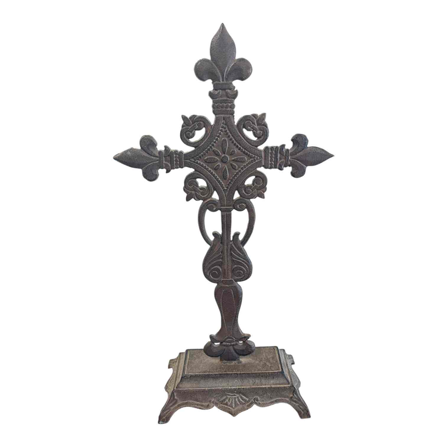 CAST IRON CRUIFIX SCULPTURE