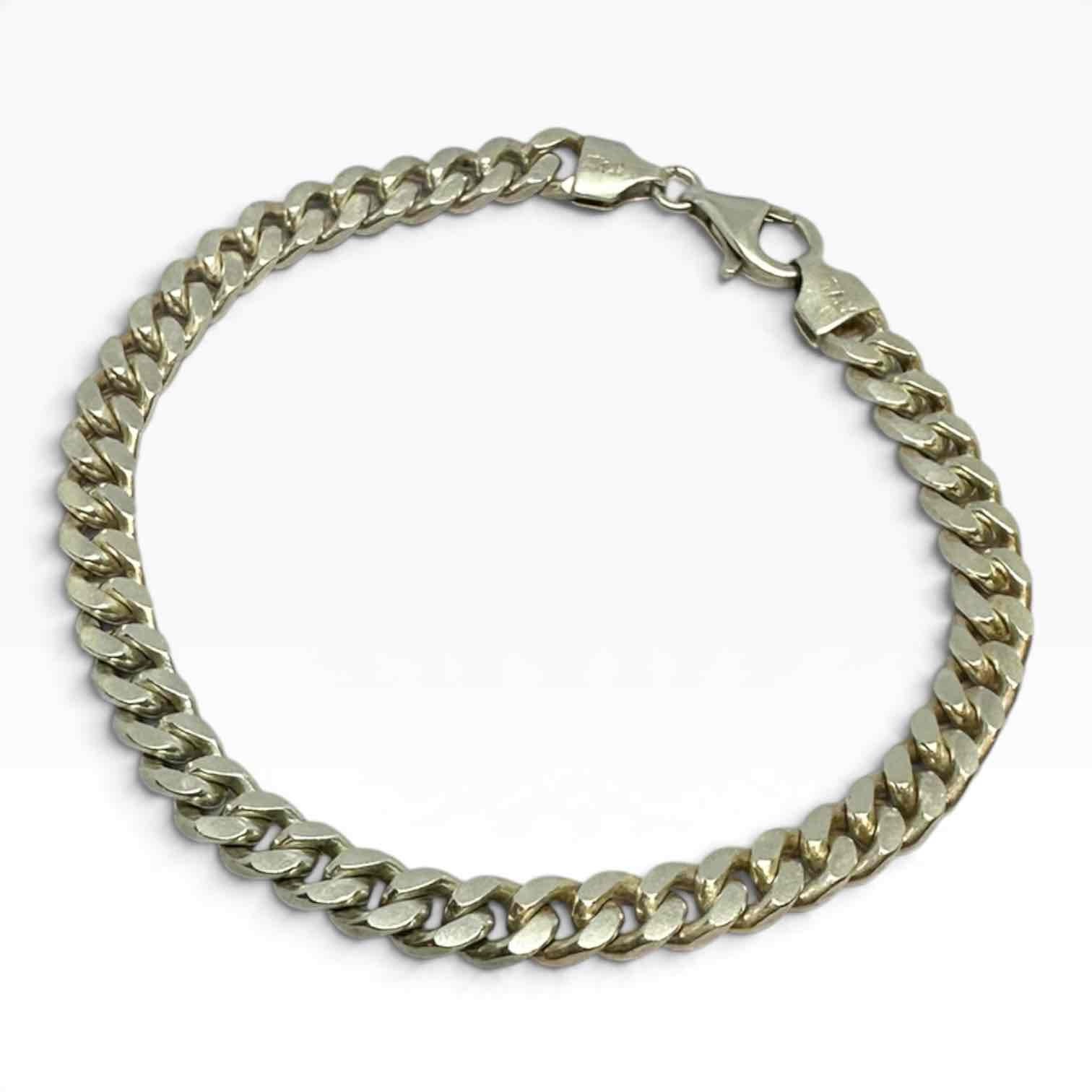 UNISEX 925 SILVER CURB LINK BRACELET