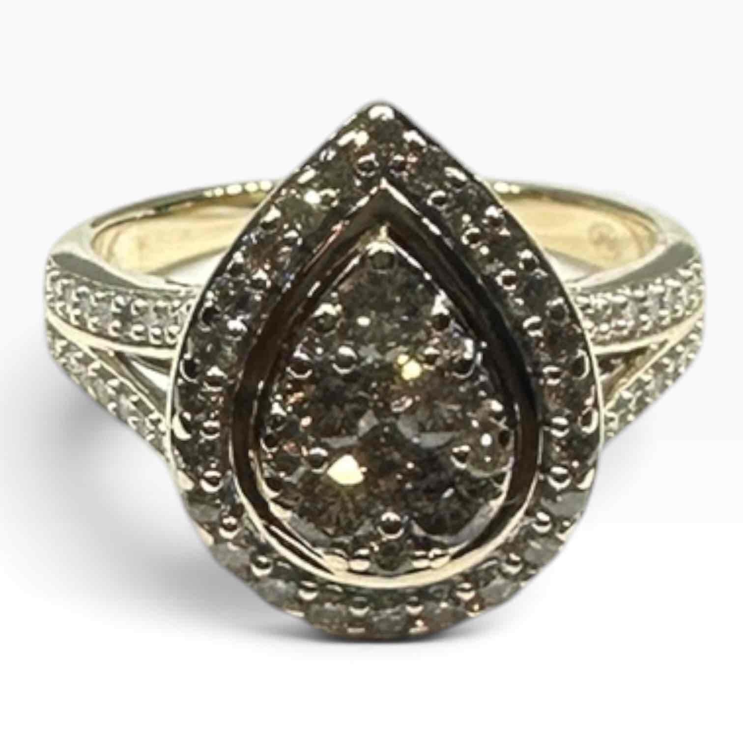 9CT LADIES YELLOW GOLD DIAMOND RING TDW 0.15CTS