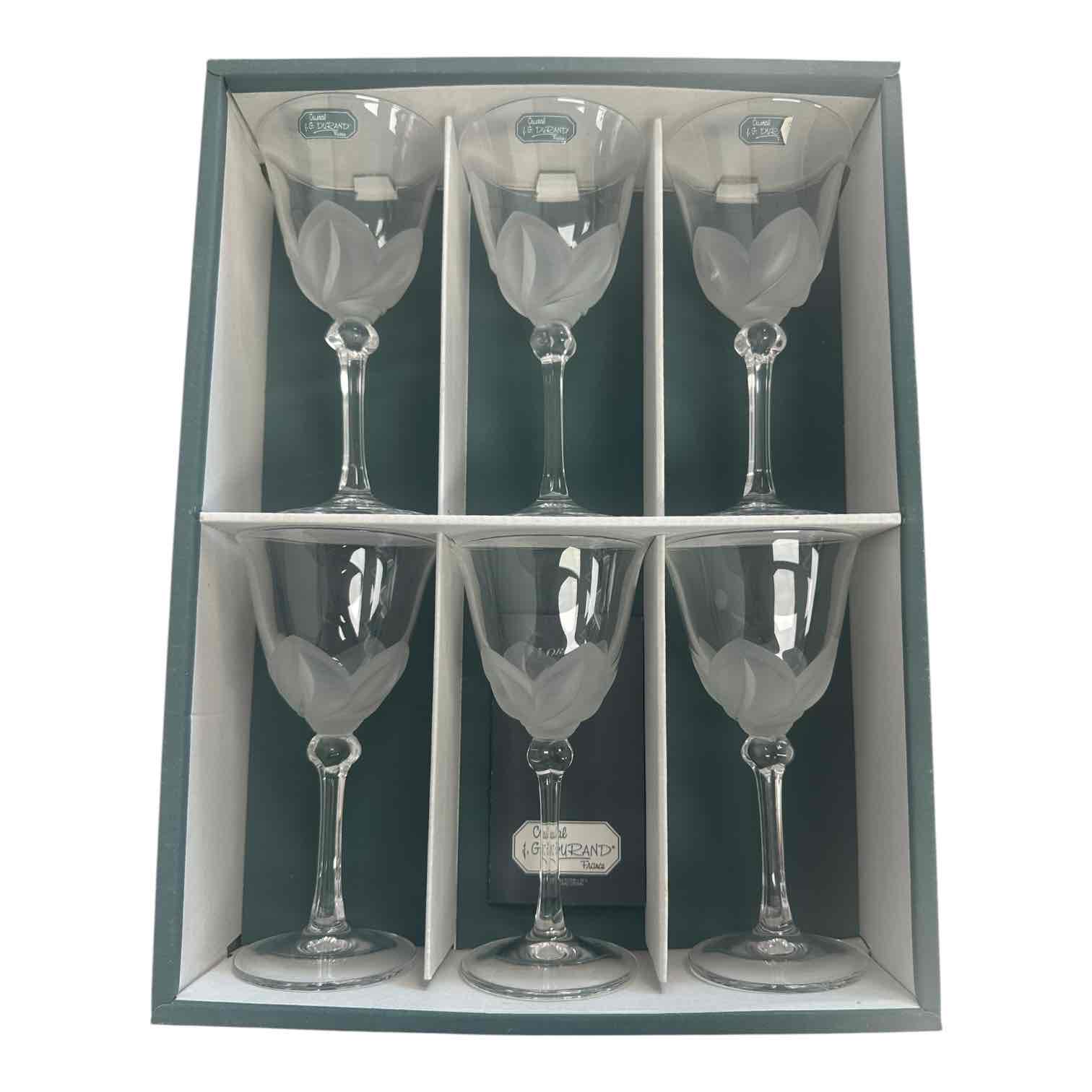 FLORENCE CRYSTAL FRANCE WINE GLASSES  SET X6