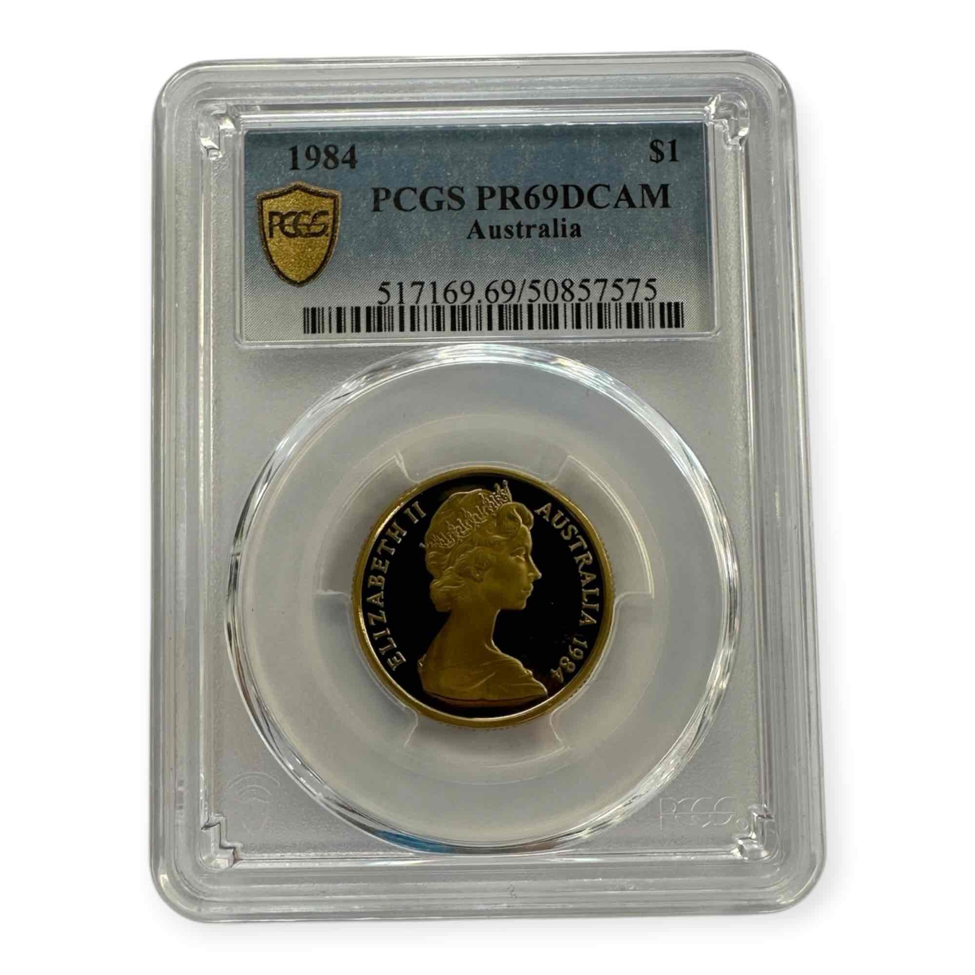 1984 Australian $1 Proof Coin – PCGS PR69DCAM
