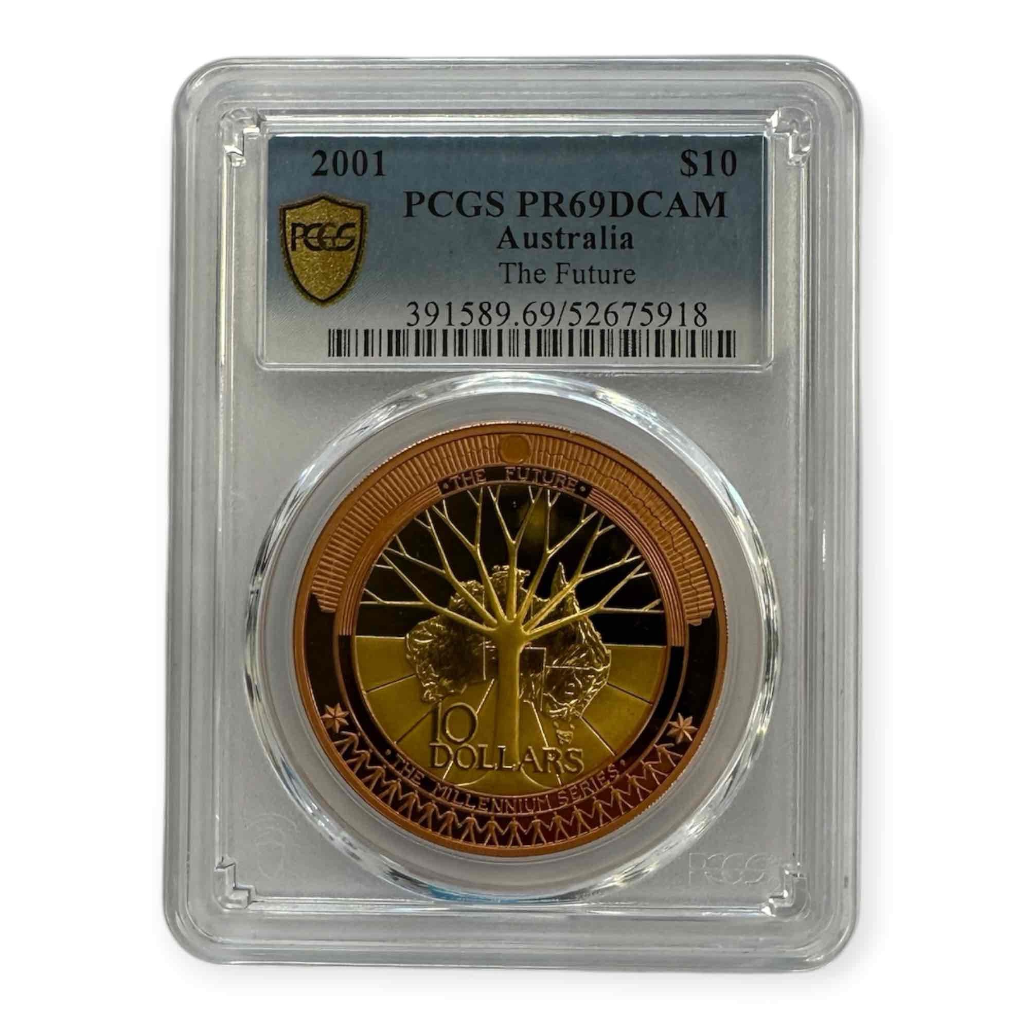 2001 Australian "The Future" Commemorative Coin – PCGS PR69DCAM