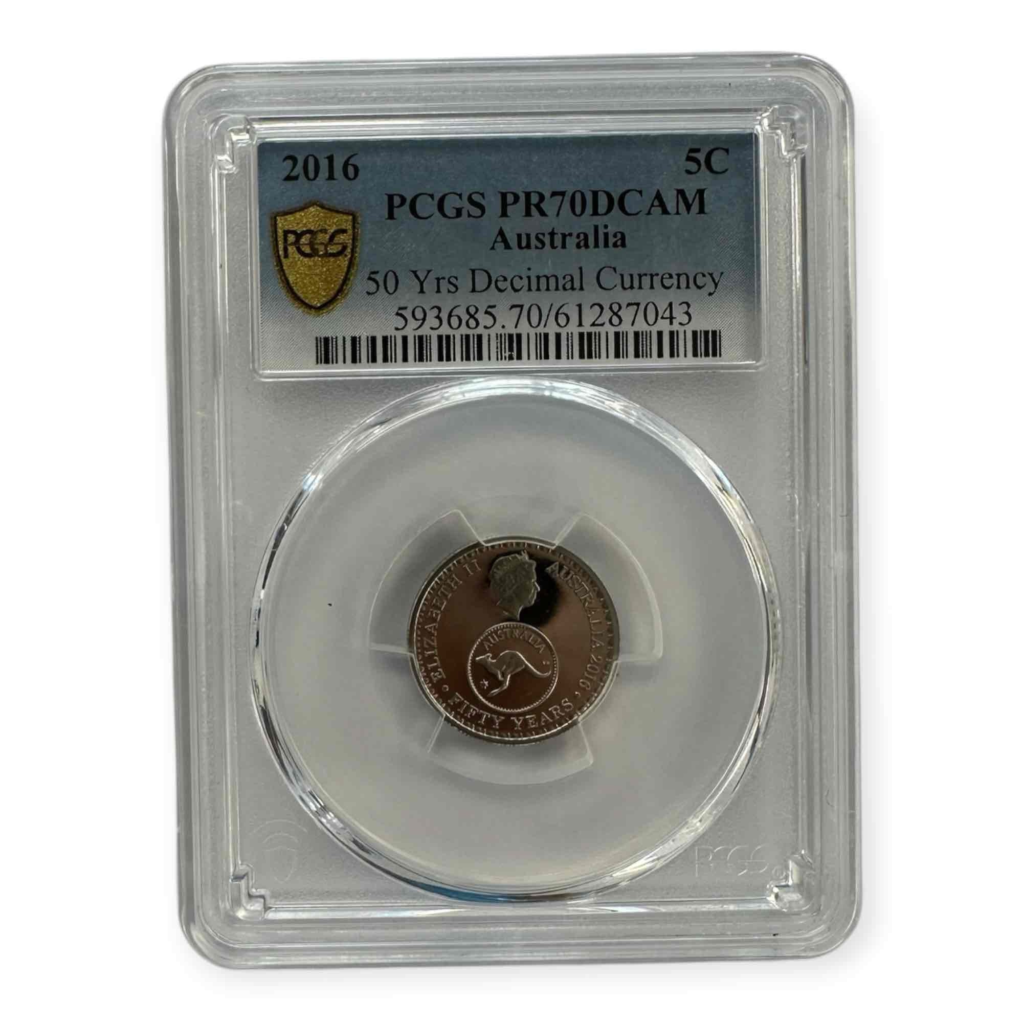 2016 PCGS PR70DCAM COIN 50 YRS DECIMAL CURRENCY AUSTRALIA