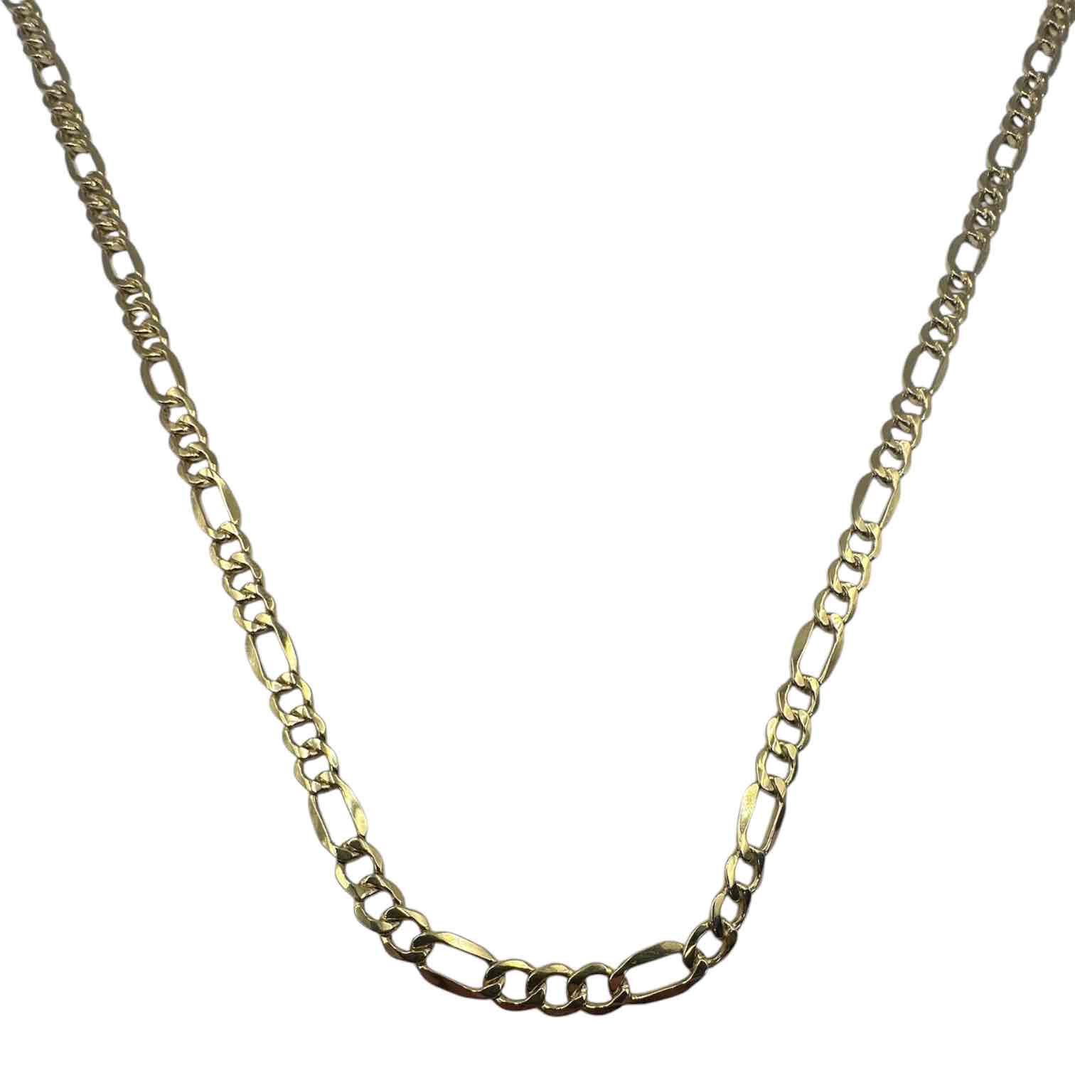 54CM 9CT YELOW GOLD FIGARO NECKLACE 12.5GMS