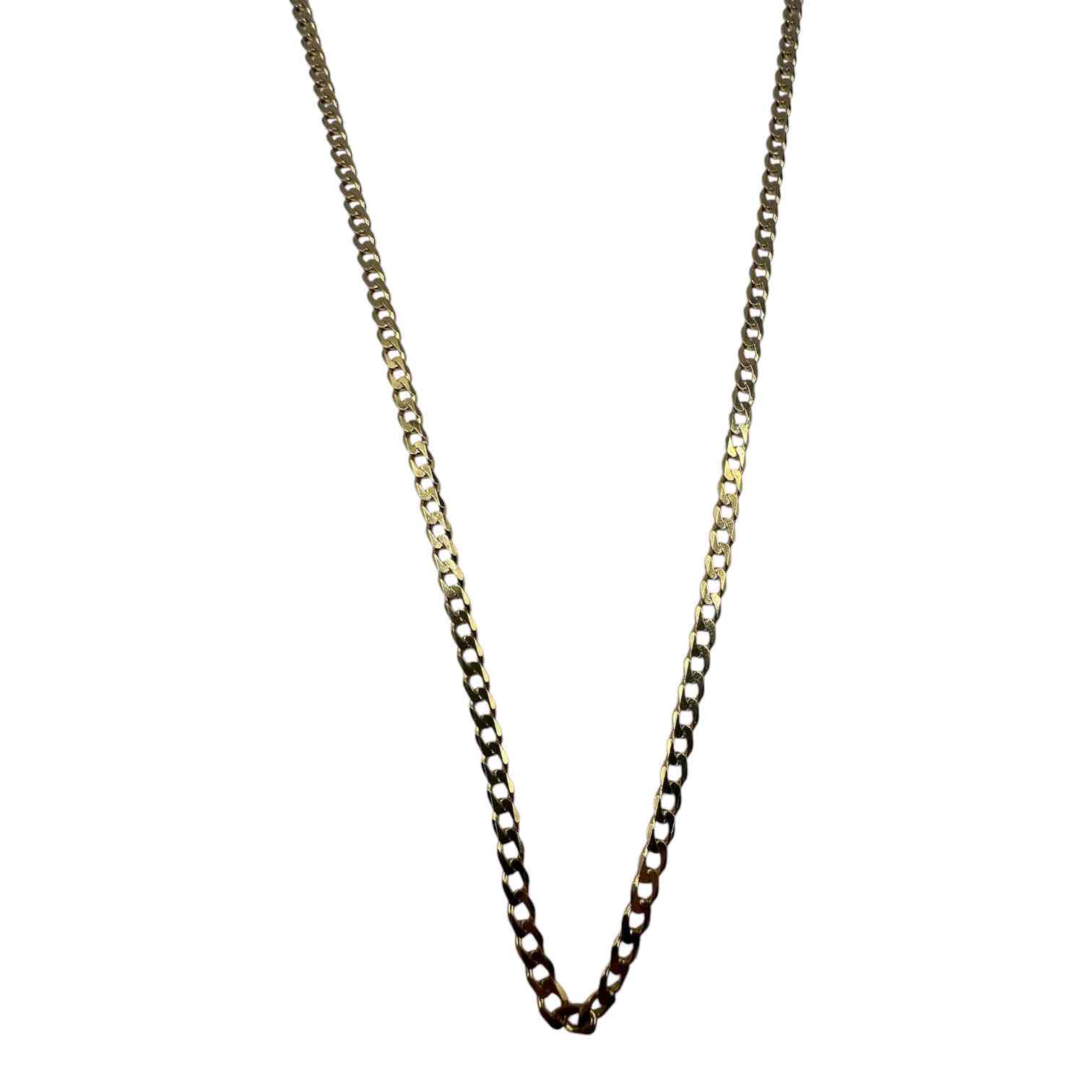 MENS 9CT YELLOW GOLD 55CM CURB CHAIN 10.2GMS