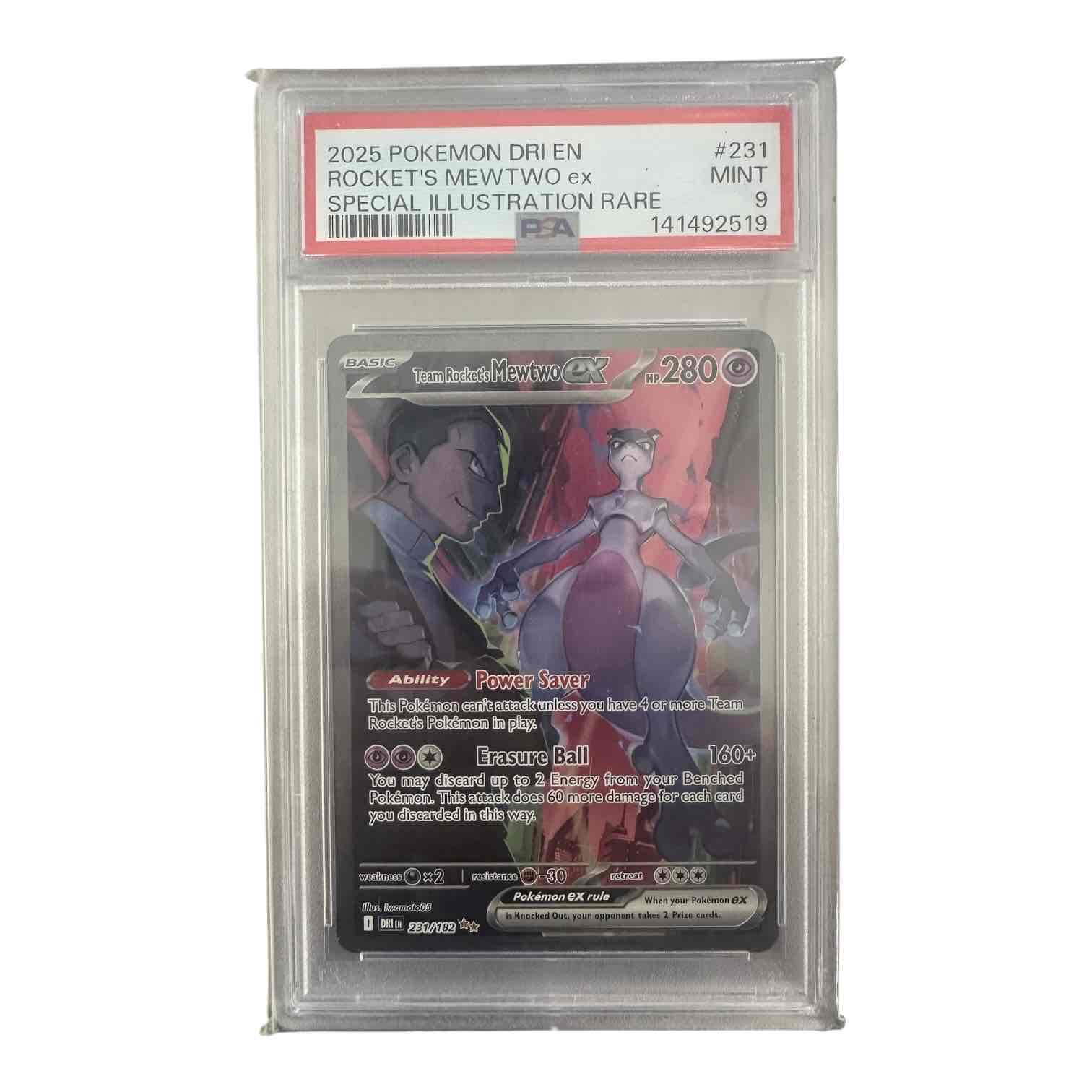 PSA 9 - 2025 Pokémon Team Rocket's Mewtwo ex Special Illustration Rare