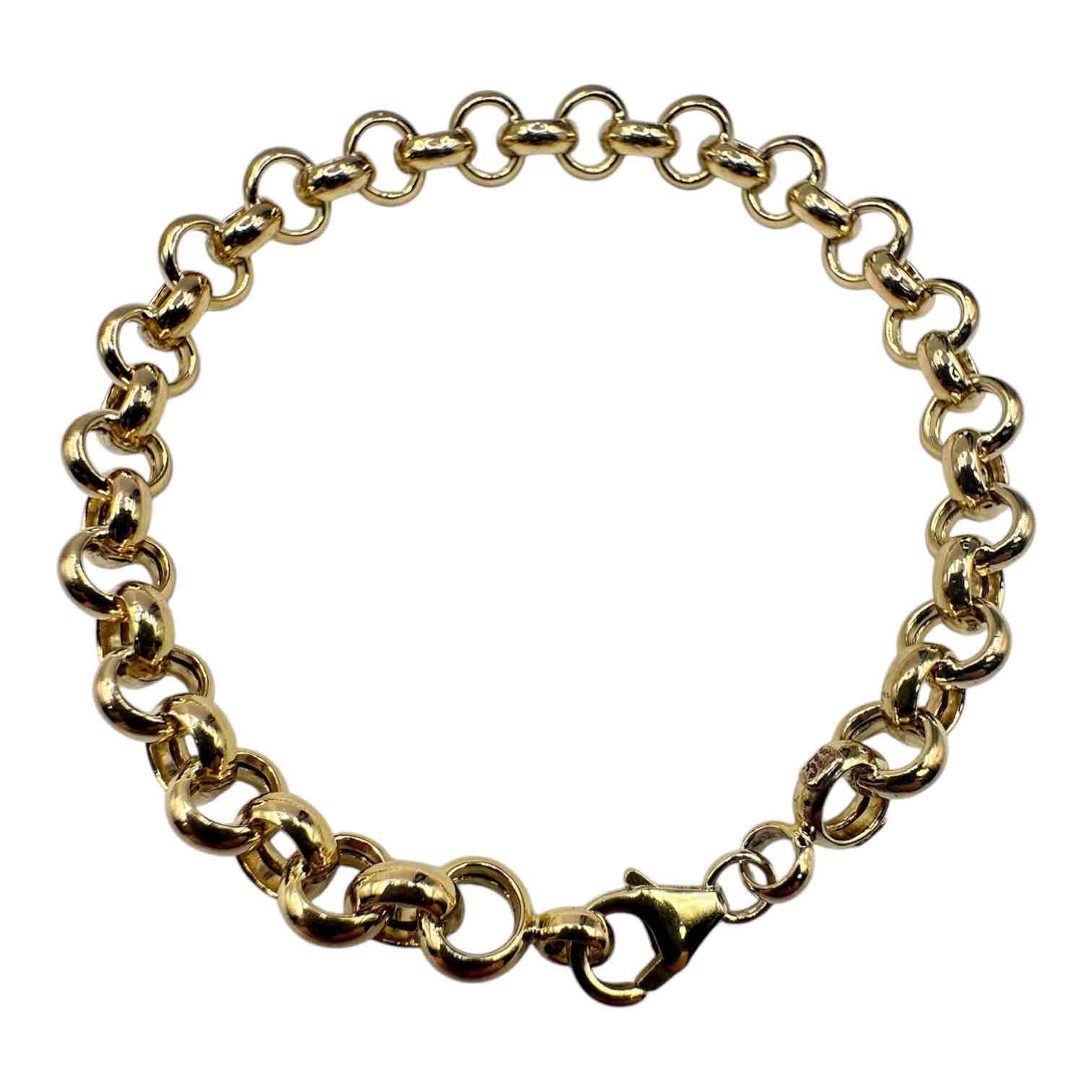 9CT YELLOW GOLD BELCHER BRACLET 8.6GMS