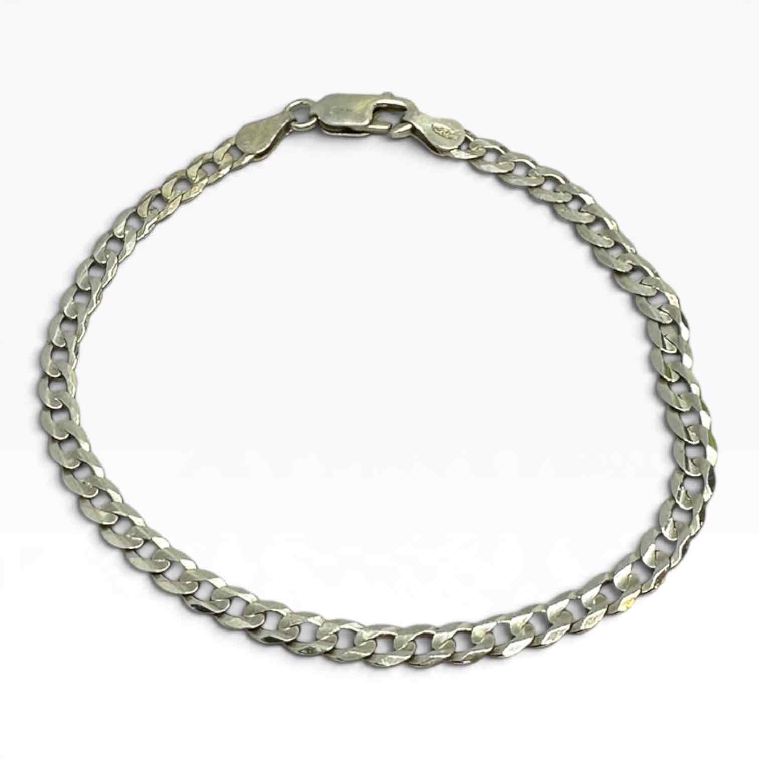 UNISEX 925 SILVER CURB LINK BRACELET
