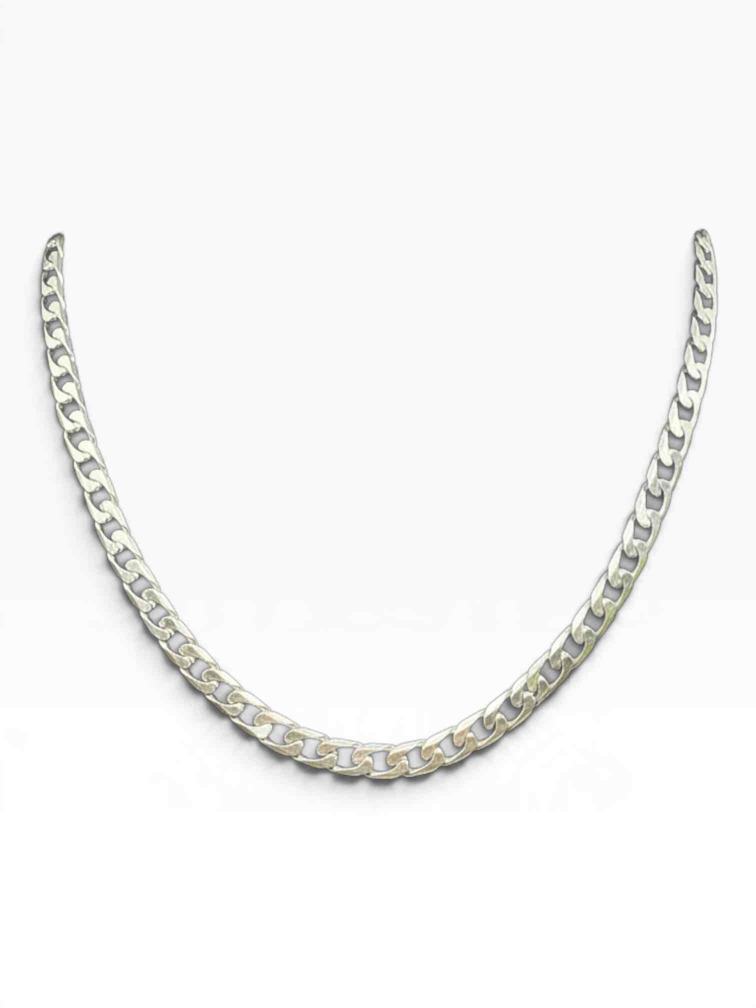 MENS 925 SILVER CURB LINK NECKLACE