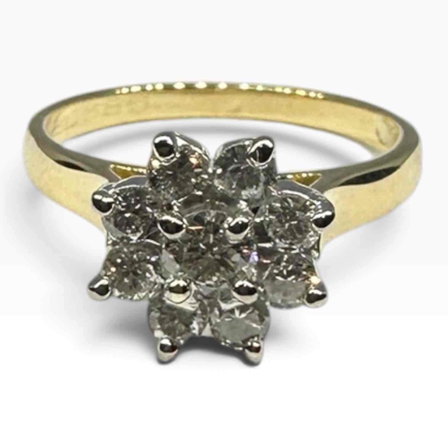 LADIES 18CT YELLOW GOLD RING TDW 0.75CTS